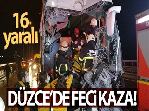 Düzce'de feci kaza! 16 yaralı