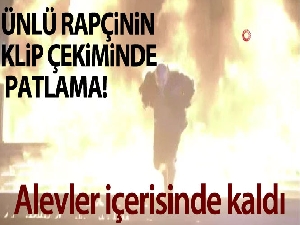 Ünlü rapçinin klip çekiminde faciadan dönüldü