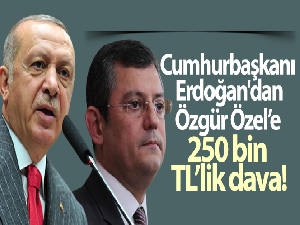 Cumhurbaşkanı Erdoğan'dan, Özgür Özel'e 250 bin TL'lik dava
