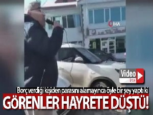 Alacaklısından megafonla parasını istedi, görenler hayrete düştü