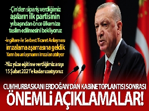 Cumhurbaşkanı Erdoğan'dan önemli açıklamalar!