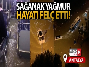 Antalya'da araç sürücülerinin kısıtlama öncesi suyla dolu yol imtihanı