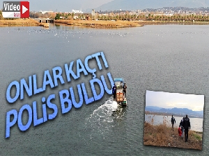 Denize ve sazlıkların arasına kaçan midyecileri polis tek tek topladı