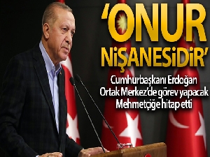 Cumhurbaşkanı Erdoğan, Ortak Merkez'de görev yapmak üzere Bakü'de bulanan Mehmetçiğe hitap etti