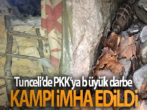 Tunceli'de bölücü terör örgütün kampı imha edildi