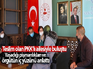 Teslim olan PKK'lı ailesiyle buluştu