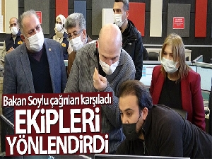 Bakan Soylu 112'de çağrıları karşıladı