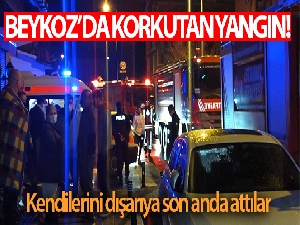 Beykoz'da 4 katlı binada korkutan yangın