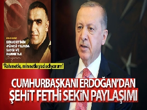 Cumhurbaşkanı Erdoğan, Fethi Sekin'i andı