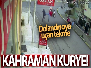 Kuyumcuya sahte altın veren şahsa motokuryeden uçan tekme kamerada
