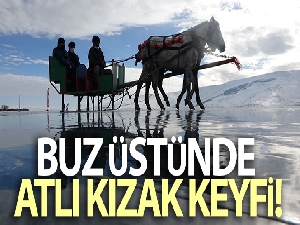 Çıldır Gölü'nde atlı kızak sezonu başladı