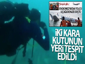 Endonezya'da düşen yolcu uçağına ait iki kara kutunun yeri tespit edildi