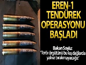 İçişleri Bakanlığı açıkladı! Eren-1 Tendürek operasyonu başlatıldı