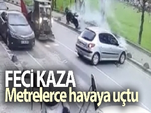 Beykoz'da feci motosiklet kazası kamerada