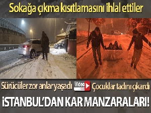 İstanbul'da çocuklar karın tadını çıkarırken sürücüler zor anlar yaşadı