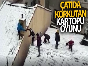 Çocukların korkutan kartopu oyunu kamerada