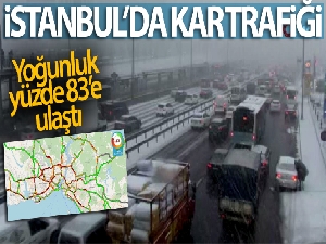 İstanbul'da kar trafiği, yoğunluk yüzde 83'e ulaştı
