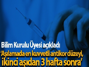 Bilim Kurulu Üyesi İlhan: 'Aşılamada en kuvvetli antikor düzeyi, ikinci aşıdan 3 hafta sonra'
