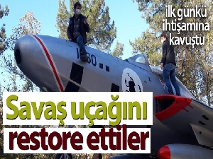 Savaş uçağını restore ederek ilk günkü ihtişamına kavuşturdular