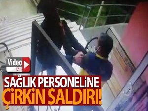 İzmir'de sağlık personeline saldırı anı kamerada