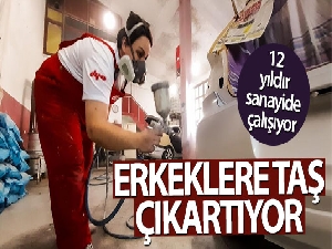 Oto boyacılığında erkeklere taş çıkartıyor