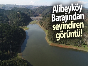 Alibeyköy Barajından sevindiren görüntü: Sular Moğlova Kemerine yaklaştı