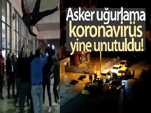 Antalya'da asker uğurlama eğlencelerinde korona virüs yine unutuldu