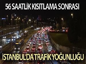 56 saatlik kısıtlama sonrası 15 Temmuz Şehitler Köprüsü'nde trafik yoğunluğu