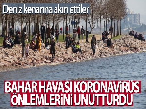 Bahar havası sahillerde korona virüs önlemlerini unutturdu