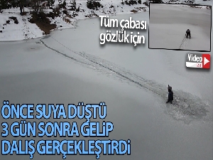 Suya düşen gözlükler için eksi 10 derecede donduran macera