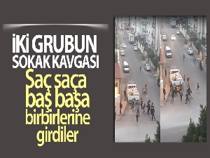 Sokağa çıkma kısıtlamasında saç saça baş başa yumruklu kavga