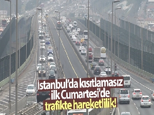 İstanbul'da kısıtlamasız ilk Cumartesi'de trafik yoğunluğu arttı