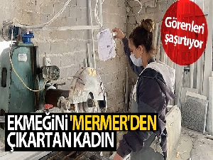 Bursa'da ekmeğini 'Mermer'den çıkartan kadın, görenleri şaşırtıyor