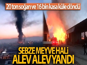 20 ton soğan ve 16 bin kasa küle döndü