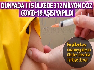 Dünyada 115 ülkede 312 milyon doz Covid-19 aşısı yapıldı