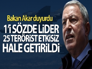 Hakurk ve Kandil'de 1'i sözde lider 25 terörist etkisiz hale getirildi