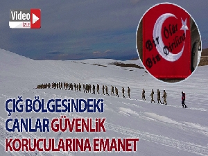 Çığ bölgesindeki canlar güvenlik korucularına emanet