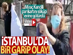 Çekmeköy'de ilginç olay: Miraç Kandili pankartını söküp evine götürdü