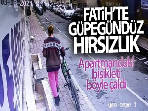 Fatih'teki bisiklet hırsızlığı kamerada