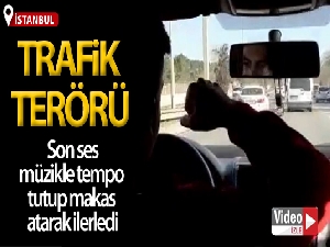 Çekmeköy'de trafik terörü: Son ses müzikle tempo tutup, makas atarak ilerledi
