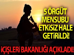Eren-5 Operasyonları kapsamında 5 terörist etkisiz hale getirildi!