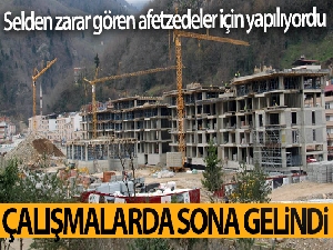 Giresun'un Dereli ilçesinde selden zarar gören afetzedeler için konut yapım çalışmalarında sona gelindi