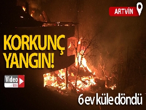 Artvin'de bu kez Ortaköy köyünde yangın çıktı
