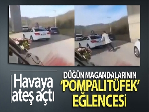 Beykoz'da düğün magandalarının ‘pompalı tüfek' eğlencesi kamerada
