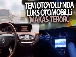 TEM Otoyolu'nda lüks otomobilli 'makas' terörü kamerada