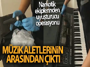 Müzik aletlerinin arasında uyuşturucu bulundu