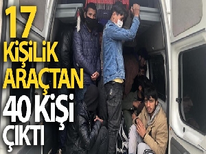 Başkent'te 17 kişilik araçtan 40 düzensiz göçmen çıktı