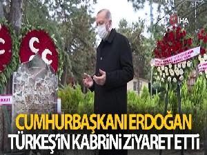 Cumhurbaşkanı Erdoğan, Türkeş'in kabrini ziyaret etti
