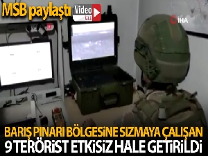 Barış Pınarı bölgesine sızmaya çalışan 9 PKK/YPG'li terörist öldürüldü