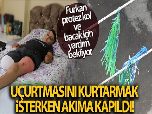 Uçurtması yüksek gerilim hattına takılan çocuk ölümden döndü